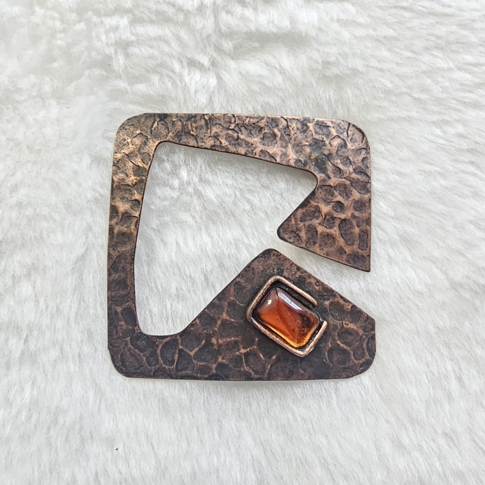 Artisan hammered metal ruatic scarf ring clip